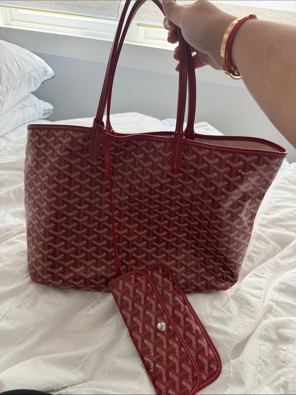 Goyard Red St Louis PM tote